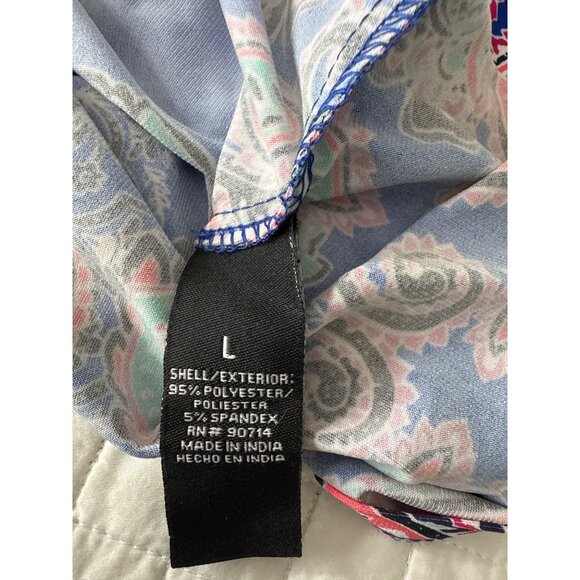 Paisley Print Cold Shoulder Dress Flowy Mandala Boho Midi Msk, Size L - Picture 6 of 9